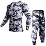 Men Compression sportswear Run Suits Clothes Sports Set Long t shirt And leggings Gym Fitness workout Tights clothing base layer