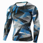Men Compression sportswear Run Suits Clothes Sports Set Long t shirt And leggings Gym Fitness workout Tights clothing base layer