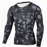 Men Compression sportswear Run Suits Clothes Sports Set Long t shirt And leggings Gym Fitness workout Tights clothing base layer