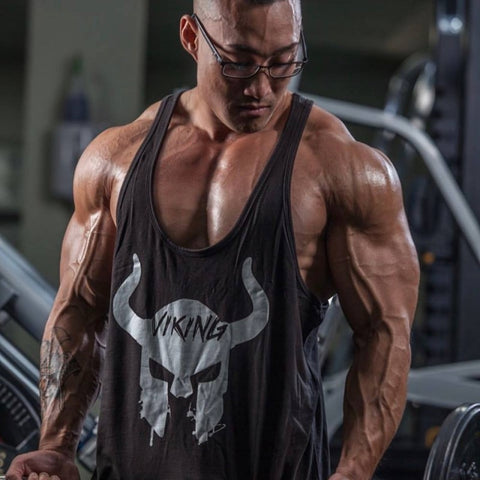 New 2019 Brand clothing Bodybuilding Fitness Tank Top Men workout VIKING print Vest Stringer wear Undershirt
