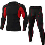 2019 Sports Suit Men Long Sleeve Running Sets Quick Dry Basketball Gym Jogging Suit Compression Yoga Fitness Tracksuit Clothing