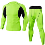 2019 Sports Suit Men Long Sleeve Running Sets Quick Dry Basketball Gym Jogging Suit Compression Yoga Fitness Tracksuit Clothing