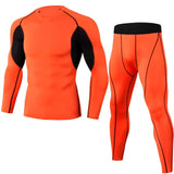 2019 Sports Suit Men Long Sleeve Running Sets Quick Dry Basketball Gym Jogging Suit Compression Yoga Fitness Tracksuit Clothing