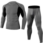 2019 Sports Suit Men Long Sleeve Running Sets Quick Dry Basketball Gym Jogging Suit Compression Yoga Fitness Tracksuit Clothing