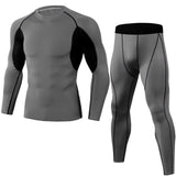 2019 Sports Suit Men Long Sleeve Running Sets Quick Dry Basketball Gym Jogging Suit Compression Yoga Fitness Tracksuit Clothing
