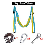 Full Set 6 Handles Anti-gravity Aerial Yoga Hammock Flying Swing Trapeze Yoga Inversion Exercises Device Home GYM Hanging Belt