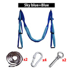 Full Set 6 Handles Anti-gravity Aerial Yoga Hammock Flying Swing Trapeze Yoga Inversion Exercises Device Home GYM Hanging Belt