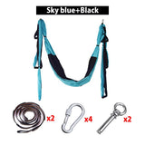 Full Set 6 Handles Anti-gravity Aerial Yoga Hammock Flying Swing Trapeze Yoga Inversion Exercises Device Home GYM Hanging Belt