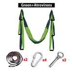 Full Set 6 Handles Anti-gravity Aerial Yoga Hammock Flying Swing Trapeze Yoga Inversion Exercises Device Home GYM Hanging Belt