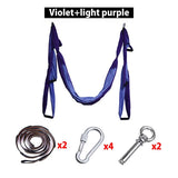 Full Set 6 Handles Anti-gravity Aerial Yoga Hammock Flying Swing Trapeze Yoga Inversion Exercises Device Home GYM Hanging Belt