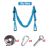 Full Set 6 Handles Anti-gravity Aerial Yoga Hammock Flying Swing Trapeze Yoga Inversion Exercises Device Home GYM Hanging Belt