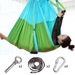 Full Set 6 Handles Anti-gravity Aerial Yoga Hammock Flying Swing Trapeze Yoga Inversion Exercises Device Home GYM Hanging Belt