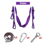 Full Set 6 Handles Anti-gravity Aerial Yoga Hammock Flying Swing Trapeze Yoga Inversion Exercises Device Home GYM Hanging Belt