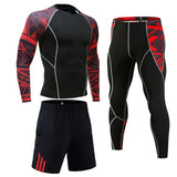 Gym clothing men's compression dry tights long-sleeved T-shirt running shorts sports underwear New winter Jogging suit S - XXXXL