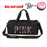 The latest design sequins PINK letter fitness bag dry and wet separation sports bag shoulder Messenger bag couple handbag travel