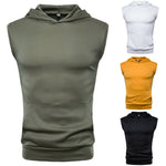 Mens Muscle Hoodie Tank Tops Sleeveless Bodybuilding Gym Workout Fitness Shirts Vest  Masculina Tops Men's Clothing