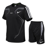 Running Sets Men's Sportswear Short sleeve Clothes Fitness Basketball tennis Soccer Plus Size Gym Clothing 2 Pieces Sports Suits