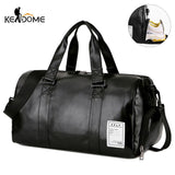 Gym Bag Leather Sports Bags Big Men Training Tas for Shoes Lady Fitness Yoga Travel Luggage Shoulder Black Sac De Sport XA512WD