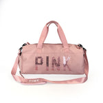 2019 Newest Design Sequins PINK Letters Gym Fitness Sports Bag Shoulder Crossbody Bag Women Tote Handbag Travel Duffel Bolsa