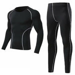 Men's Sports Compression Racing Set T-Shirt + Pants - Skin Tights Fitness Long Sleeve Training Suits Fitness Clothing Yoga Wear