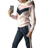 Winter Sports Suits Plus Velvet Hoodies Coat Lace Up Pants Fleece Women Running Sportswear Warm Tracksuit Thicken Clothing