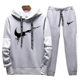 2019Spring and Autumn Men's Brand Clothing Casual Sweatshirt Set Men's Sportswear Hoodie Two-piece Running Jogging Sports Set