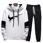 2019Spring and Autumn Men's Brand Clothing Casual Sweatshirt Set Men's Sportswear Hoodie Two-piece Running Jogging Sports Set