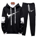 2019Spring and Autumn Men's Brand Clothing Casual Sweatshirt Set Men's Sportswear Hoodie Two-piece Running Jogging Sports Set