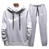 2019Spring and Autumn Men's Brand Clothing Casual Sweatshirt Set Men's Sportswear Hoodie Two-piece Running Jogging Sports Set