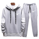 2019Spring and Autumn Men's Brand Clothing Casual Sweatshirt Set Men's Sportswear Hoodie Two-piece Running Jogging Sports Set
