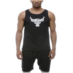 Men's Running Suit Sport Fitness Sleeveless Vest Male Casual Slim Fit Cotton T-Shirt Workouts Outdoor Two-piece Sports Clothing