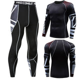 Men's Compression Thermal Underwear Warm Underlayer Long Sleeve Warm Knitwear Fleece Trousers Clothing Men's MMA Sports Tights