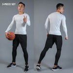 2019 Men's Running Sets Quick Dry 3pcs / sets Compression Sport Suits Basketball Tights Clothing Gym Fitness Jogging Sports