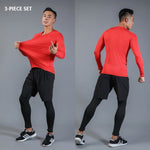 2019 Men's Running Sets Quick Dry 3pcs / sets Compression Sport Suits Basketball Tights Clothing Gym Fitness Jogging Sports