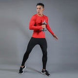 2019 Men's Running Sets Quick Dry 3pcs / sets Compression Sport Suits Basketball Tights Clothing Gym Fitness Jogging Sports