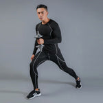 2019 Men's Running Sets Quick Dry 3pcs / sets Compression Sport Suits Basketball Tights Clothing Gym Fitness Jogging Sports