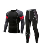 Men Compression Clothing Thermal Underwear Set Men's Winter Sports Suits Base Layer Long Sleeves t-shirt tights Rash gard Male