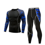 Men Compression Clothing Thermal Underwear Set Men's Winter Sports Suits Base Layer Long Sleeves t-shirt tights Rash gard Male