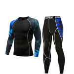 Men Compression Clothing Thermal Underwear Set Men's Winter Sports Suits Base Layer Long Sleeves t-shirt tights Rash gard Male