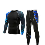 Men Compression Clothing Thermal Underwear Set Men's Winter Sports Suits Base Layer Long Sleeves t-shirt tights Rash gard Male