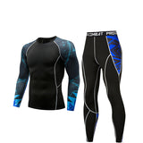 Men Compression Clothing Thermal Underwear Set Men's Winter Sports Suits Base Layer Long Sleeves t-shirt tights Rash gard Male