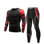 Men Compression Clothing Thermal Underwear Set Men's Winter Sports Suits Base Layer Long Sleeves t-shirt tights Rash gard Male