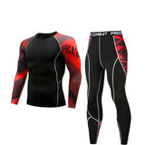 Men Compression Clothing Thermal Underwear Set Men's Winter Sports Suits Base Layer Long Sleeves t-shirt tights Rash gard Male