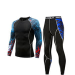 Men Compression Clothing Thermal Underwear Set Men's Winter Sports Suits Base Layer Long Sleeves t-shirt tights Rash gard Male