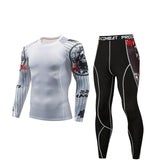 Men Compression Clothing Thermal Underwear Set Men's Winter Sports Suits Base Layer Long Sleeves t-shirt tights Rash gard Male