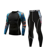 Men Compression Clothing Thermal Underwear Set Men's Winter Sports Suits Base Layer Long Sleeves t-shirt tights Rash gard Male