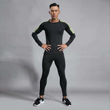 2 pieces / set of men's fitness sportswear gym fitness compression clothing running jogging sportswear sports fitness tights