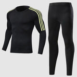 2 pieces / set of men's fitness sportswear gym fitness compression clothing running jogging sportswear sports fitness tights