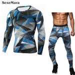 Men's sports suit Compression Run jogging Sportswear Sports Sets Long sleeves t-shirt/leggings male Gym Fitness Tight clothing