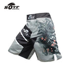 SUOTF MMA Fighting Glory red and black sports fitness breathable Tiger Muay Thai boxing shorts boxing clothing short mma